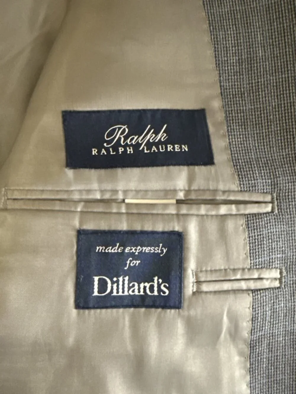 Ralph Lauren Wool & Silk Light Check 2 Button Blazer Sport Coat Jacket 48 R